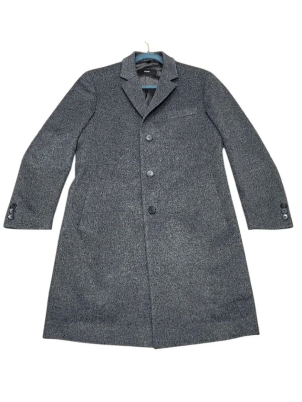 Hugo Boss Cashmere Wool Coat Mens 38R Gray Slim Fit Overcoat Luxury